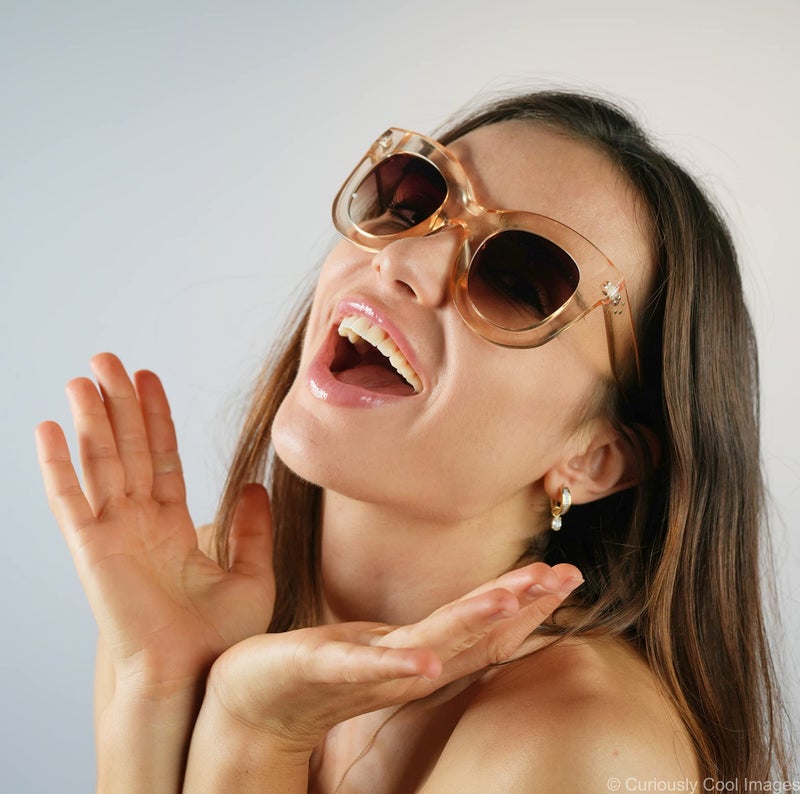 FEISEDY Retro Oversized Square Horn Sunglasses Semi Cat Eye Butterfly Glass Big Thick Bold Frame B2572 - Image 3
